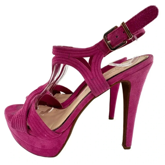 Jessica Simpson Salemm heels size 8.5 38.5 fuchsia pink suede platform stilettos - Picture 5 of 13